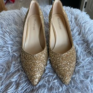 Modatope Gold Bling Heels
